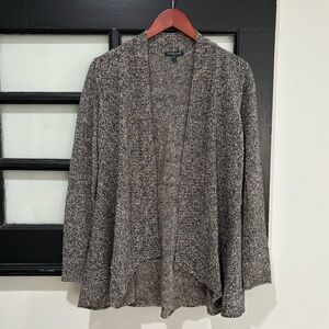 Eileen Fisher Cardigan Linen Wool Open Front Cardigan Coastal Gray Sz Medium